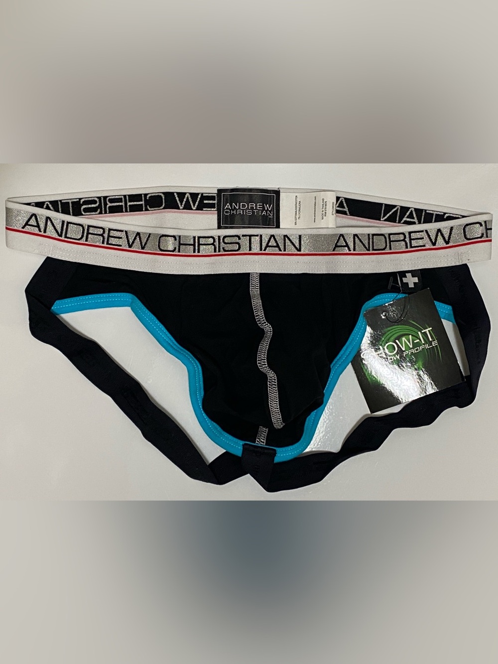NWT! Andrew Brief Jock w/Show-It Tech MED Black